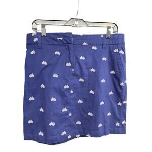 Cambridge Dry Good Women Navy Mini 6 Skirt Golf Florida Resort Bicycle Embroider